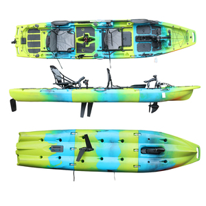 Kayak Tandem Modulaire Facile à Transporter 13,8FT pour <span class=keywords><strong>2</strong></span> Personnes, Bateau de Pêche à Pédales Non <span class=keywords><strong>Gonflable</strong></span>, Canoë à Montage Facile - Product Image 4