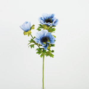 Fleur artificielle neuve à 3 têtes, branche de fleur d'anémone pour la décoration de la maison et des mariages, vente en gros de fleurs de pavot artificielles de haute qualité - Product Image 4