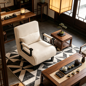 Divano Letto Moderno Regolabile a Una Piazza con Movimento a <span class=keywords><strong>Dondolo</strong></span>, Rivestimento in Tessuto e Struttura in Metallo - Arredamento di Alta Qualità per Soggiorno - Product Image 6