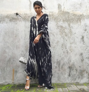 Designer Boho Bohemian Women's Wear Rayon Tie Dye Long <b>Kaftan</b> - Product Image 1
