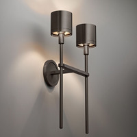 Applique murale LED moderne en bronze huilé à 1 lumière, forme cylindrique, éclairage vers le haut, pour chambre, salon, couloir