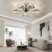 Ventilateur de plafond LED moderne nordique personnalisé 6 vitesses Fonction mémoire intelligente Base en fer légère AC 6 vitesses Télécommande