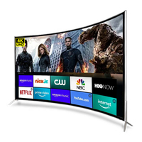 TV LED Android 4K UHD Elegan dengan Kaca Lengkung A+ Ukuran 50 55 65 70 75 85 Inci, Dilengkapi WiFi untuk Ruang Tamu & Hotel & Dapat Disesuaikan