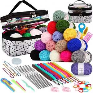 Juego de 105 Agujas de Ganchillo Cuadradas, Kit de Costura Portátil para Tejer a Mano, Bolsa de Almacenamiento de Hilo, 3mm TPR, Práctico y Duradero - Product Image 2