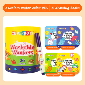 Suministros escolares de punta fina, rotuladores de dibujo lavables de borrado en seco seguro, juegos de papelería para colorear para niños, 12/24/36 colores - Product Image 4