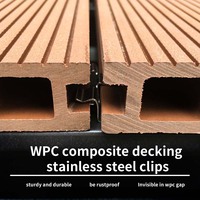 Installation facile par clic, terrasse moderne en composite bois-plastique (WPC) brossé, imperméable, résistant au feu et aux UV, pour jardin extérieur.