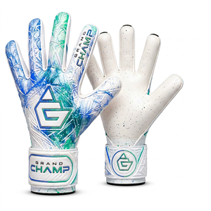 Team Edition Finger Save Goalkeeper Gloves German Latex Palm Foam Padded Backhand Neoprene Wrist <b>Strap</b> Custom Design Best Seller - Product Image 1