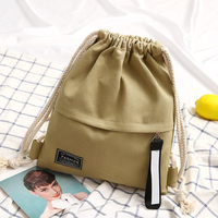 Sac à dos décontracté unisexe en toile avec fermeture à cordon, étanche, capacité inférieure à 23L, doublure en polyester, vente en gros