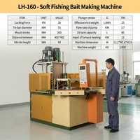Machine de moulage par injection de leurres souples en PVC TPE bicolore 30KN 700g, équipement de fabrication de leurres de pêche, vente en gros