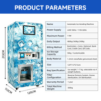 Máquina Expendedora Automática de Hielo y Agua 2 en 1 de Grado Comercial con Sistema de Ósmosis Inversa de 5 Etapas y Sellador Automático