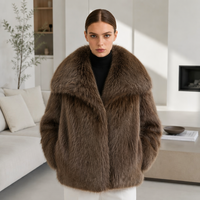 PRETTY STEPS Manteau court en fausse fourrure pour femme, col volumineux, style décontracté, ample et oversize, luxe, vêtement d'extérieur d'hiver, vente en gros