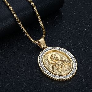 Jehovah เพชรฮิปฮอปศาสนาคริสเตียนเหรียญ PVD สแตนเลสเครื่องประดับแฟชั่นสร้อยคอจี้ชุบทอง18K สำหรับผู้หญิง - Product Image 4