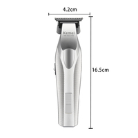 Tondeuse à cheveux Kemei Km-3023-702 avec base sans fil et chargeur USB, lame en métal véritable avec revêtement DLC, 9000 tr/min, certifiée CE