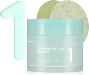 Korean Skin Care Double-Sided Herb extracts Calming Cleansing Pads Numbuzin No.1 Centella Re-Leaf Green Toner Pad 190ml/70pads