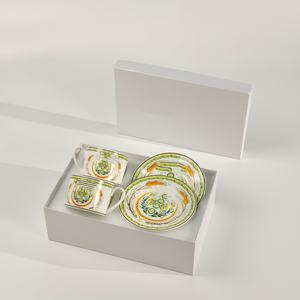 Luxurious Ceramic Cup Set Four Pieces for Black Tea Coffee Afternoon Tea High Aesthetic Saucers Included - Product Image 5