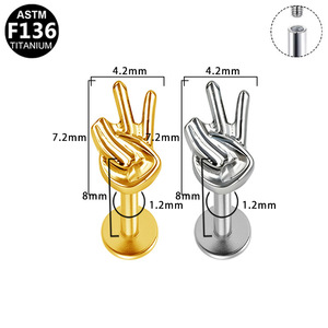 <b>Titanium</b> Cross Finger Spider Web Ear <b>Studs</b> G23 Unisex Daily Wear Jewelry - Product Image 3