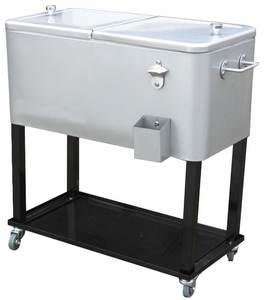 देश और बोहेमियन पार्टी के लिए 80 क्यूटी धातु रोलिंग कूलर कार्ट विंटेज और क्लासिक डिजाइन - Product Image 6