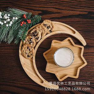 Bandeja de madera con forma de luna, color madera natural, para exhibir joyas, 1201 Moon Tray - Product Image 3