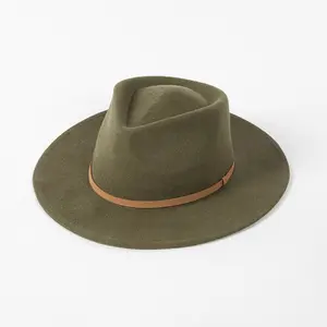 Fedora Wholesale New Wide Brim Fashion Jazz Cap Unisex Australia 100% Wool Felt Family Kids Fedora Hats With Leather Belt