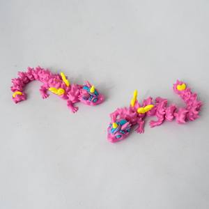 Vashine Drago Unicorno Divertente Stampato in 3D, Drago Rosa Flessibile in Cristallo, Decorazione Colorata per Bambini, Giocattoli Action Figure 3D - Product Image 4