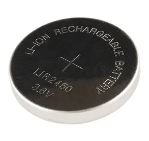 Rechargeable Button cell LIR 2450 coin battery cell LIR2450 3.6V 120mah