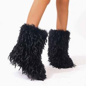 Chaussons d'hiver en coton, chaussures d'intérieur chaudes, semelle épaisse, <span class=keywords><strong>bottes</strong></span> moelleuses pour femmes - Product Image 1