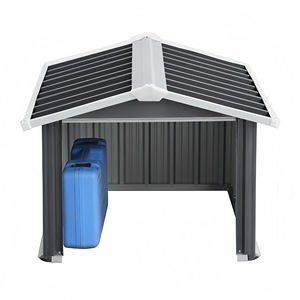 Abri de jardin métallique rectangulaire au design minimaliste, conteneur respirant pour garage et remise - Product Image 5