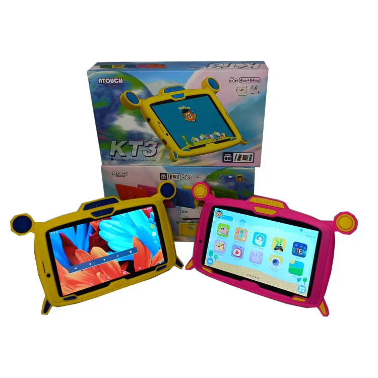 최고의 선물 7 인치 어린이 태블릿 6B + 64GB 어린이 사전 설치된 교육 앱 1024x600 화면 안드로이드 10 태블릿 Pc 학생