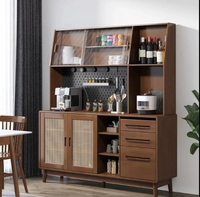 Buffet console moderne en bois avec portes coulissantes, meubles de cuisine et de salle à manger pour le rangement du salon