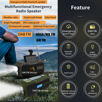 587 DAB AM FM WB Multiband-Radio Notfall-Rundfunklautsprecher Wasserdichte Powerbank Taschenlampe Tragbares Heim-Kurbelradio mit Solarbetrieb