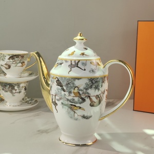Juego de café y té de porcelana de la serie Equator Jungle, kit de tazas minimalista de cerámica occidental de hueso de porcelana. - Product Image 4
