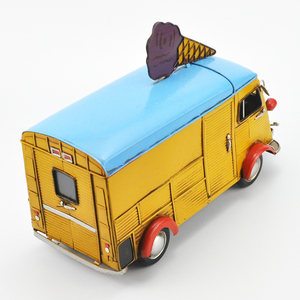 Retro Eiscreme-Modellbus <span class=keywords><strong>Vintage</strong></span> Antik Maßstab 1:12 für Heimdekoration Eisenmetall-Handwerk Handgefertigte Kunst und Handwerk - Product Image 4