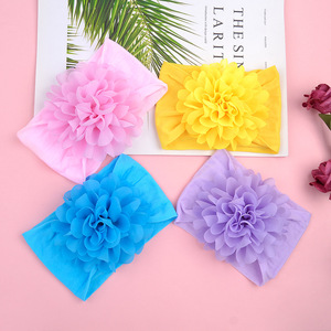 22 màu sắc bé Nylon headbands hairbands tóc kết thúc tốt đẹp Lớn voan hoa elastics cho bé gái sơ sinh trẻ mới biết đi trẻ em - Product Image 6