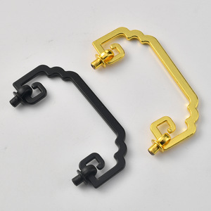 Chinese Style Zinc Alloy Drawer Handles Rectangle <b>Black</b> And Gold Durable Furniture Hardware - Product Image 1