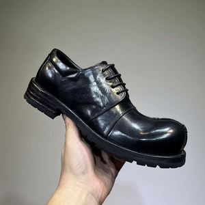 Chaussures Derby décontractées pour hommes en cuir de cheval, style vintage, avec tête de Mickey, cousu Goodyear, pour affaires, style britannique, montantes, hiver et automne - Product Image 4