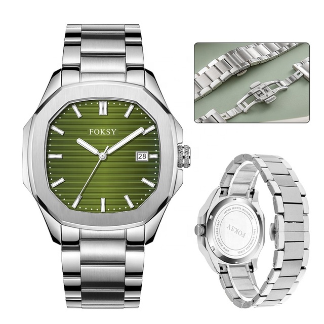 Fashion Classic Brand Stainless Steel Wrist Square Custom Logo OEM Waterproof Private Label Luxury Men Quartz Watch for Men