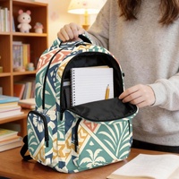 Sac à dos pour ordinateur portable de 17 pouces à motif chevron tissé hawaïen, multi-poches, idéal pour l'école, le bureau et les voyages, directement de l'usine