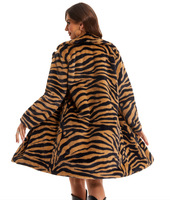 2023 hiver luxe zèbre fourrure Long manteau grande taille col manteaux avec fourrure pour dames en hiver renard fourrure veste frais d'expédition