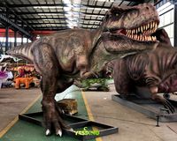 Model Dinosaurus Animatronik Tyrannosaurus 3D Realistis untuk Pameran Museum, Pusat Perbelanjaan, Taman Petualangan, Dalam/Luar Ruangan