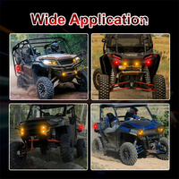 Lampu merah 4 Amber 2 12V Fit UTV sinyal belok Jalan Kit lampu LED hukum untuk Polaris Kawasaki Yamaha