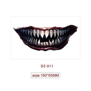 Autocollants de tatouage temporaire effrayants 160x65mm avec autocollant de visage à grande bouche effrayante pour les événements d'Halloween - Product Image 2