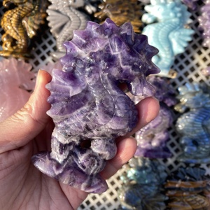 Vente en gros de cristaux de haute qualité, hippocampe en cristal de 10 cm, artisanat sculpté à la main, améthyste de rêve, quartz, labradorite, décoration d'intérieur, cadeaux en cristal - Product Image 6