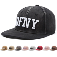 Gorra de Moda Unisex Hip Hop Vintage con Visera Plana, 6 Paneles, Logotipo Personalizado, Letra Bordada en 3D, Gorra Snapback Lavada para Fiesta
