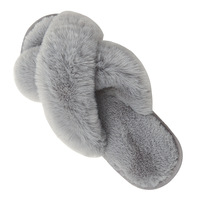 Chaussons d'hiver pour femmes, chauds, grande taille, fourrés, bout rond, couleur unie, à brides croisées, respirants, semelle intermédiaire en EVA, semelle extérieure en TPR