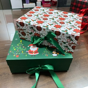 Cajas de Regalo Plegables de Navidad con Diseño de Copo de Nieve y Santa Claus, Ecológicas, Impresas Personalizadas, Disponibles en Stock - Product Image 4