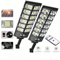 Lámpara Solar de Calle de Alta Luminosidad 504LED, IP65 Impermeable, con Sensor de Movimiento, Control Remoto, Funcionamiento Automático del Anochecer al Amanecer, Baja Temperatura