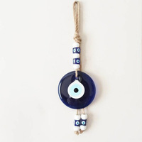 Fait à la main grand bleu Nazar turc grec Protection amulette porte-bonheur verre mauvais œil suspendu ornement pour la maison
