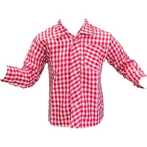 Chemise à carreaux à manches longues pour enfants, tenue de scène, impression numérique, col italien, taille unique - Product Image 4