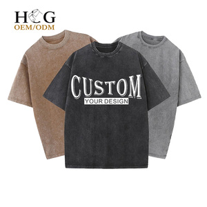 Rửa Đau Khổ 100% Cotton Dệt In Người Đàn Ông Của T-Shirt Với Vai Lỏng Thiết Kế Dày Tay Áo Ngắn Nhanh Chóng Khô & Thoáng Khí - Product Image 1
