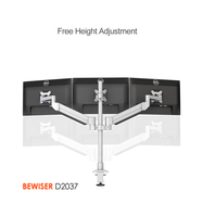 Support de bureau pour trois moniteurs LCD, bras de moniteur (BEWISER D2037)